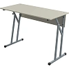 Парта МЕТ_Комус Мебель стол ученический 2-местный 6р.г. серый/серый New