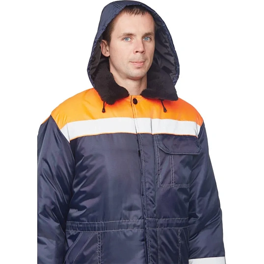 Куртка рабочая зимняя муж з32-КУ син/оранж оксф 44-46/170-176