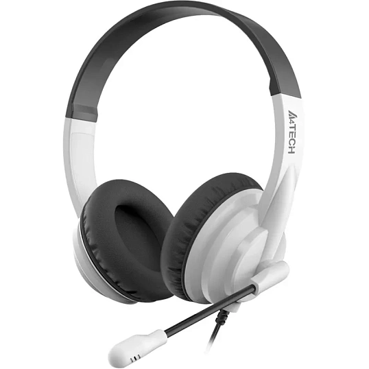 Гарнитура A4Tech HU-10 черный/белый 2м накладные USB(HU-10/USB/BLACK+WHITE)