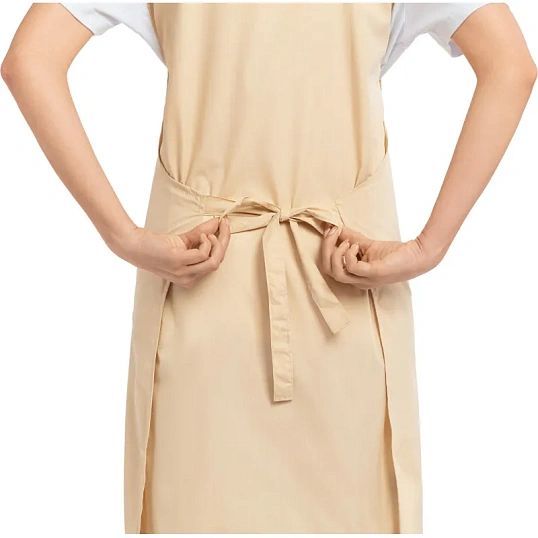 Фартук сарафан Маркет Профи с пилоткой всеразмерный цв. беж/шок