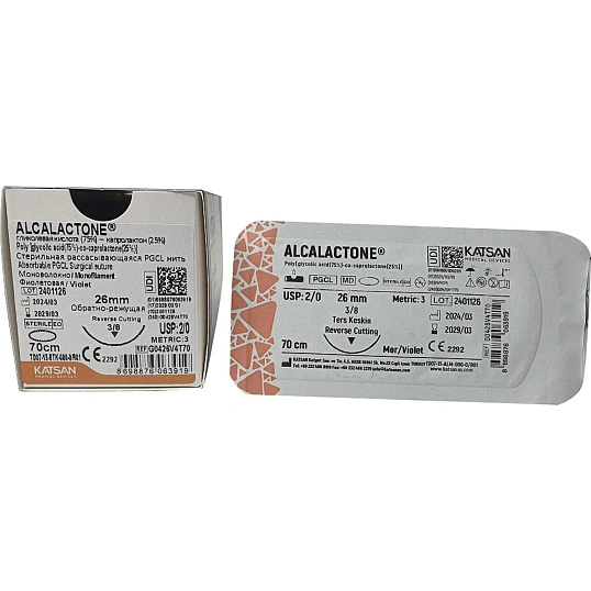 Шовный материал ALCALACTONE 2/0 26 3/8 REVERSE CUTTING обр-реж 70см уп/12шт