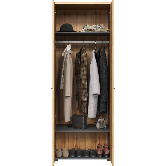 Гардероб К-Loft 241H002 выс.2106 дуб натур./графит