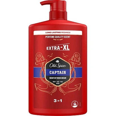 Гель для душа  + шампунь 3в1 OLD SPICE мужской  Captain 1л