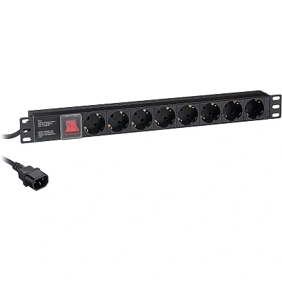 Блок розеток ExeGate ServerPro PDU-19H806 Al-8S-C14-3CU-SW (EX280845RUS)