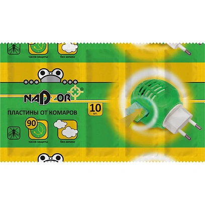 Средство от насекомых Nadzor пластины от комаров, 10 шт/уп