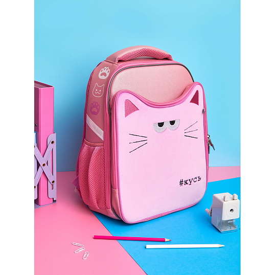 Ранец Комус Класс Stright Котэ Кусь, розовый, 2 отд, эргоном. Спинка