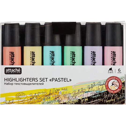 Набор текстовыделителей Attache Selection Pastel 1-5 мм 6 цветов