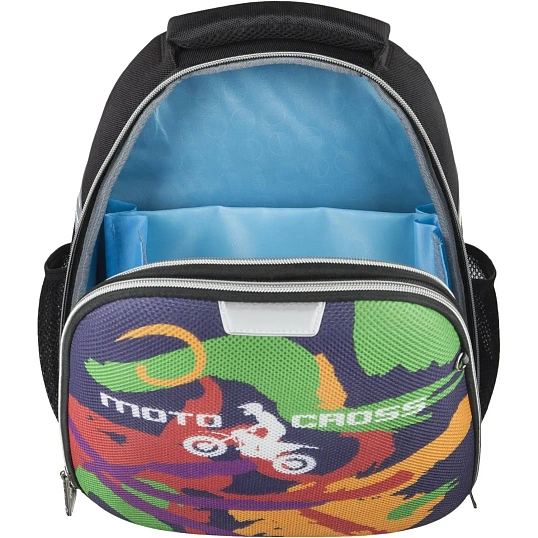 Ранец №1School Basic Moto cross 2 отд., эргоном. cпинка