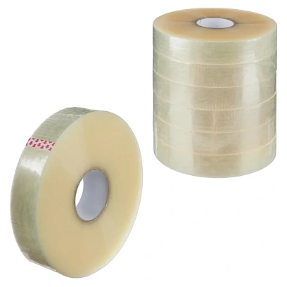 Клейкая лента упаковочная 48ммх990мх43мкм, прозрачная 6 шт/уп(белая втулка)