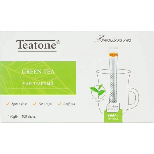 Чай зеленый TEATONE в металл.стике, 100 шт/уп. 1241