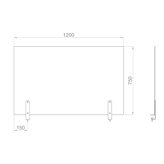 Экран BSL_защитный на 2 струбцины, акрил 1200x750x4 мм