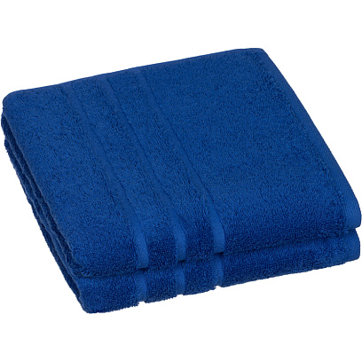 Полотенце махровое Luscan/бордюр 500г/м2, 50х90, синий, 2 шт/уп