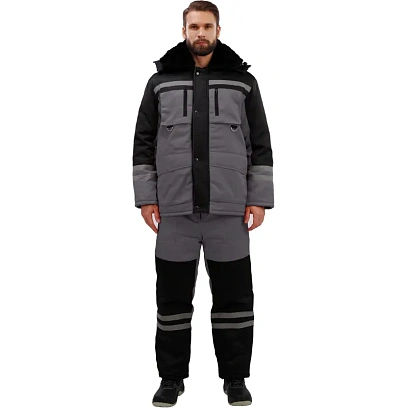Костюм зимний муж з03-КПК сер/чер (р.48-50) 182-188