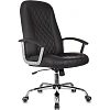 Кресло БР Комус Мебель EChair 658 экокожа (строчка ромб),черный, хром