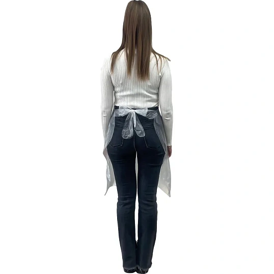 Фартук одноразовый ПНД 76x120см белый 6мкр 100шт/уп