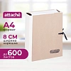 Папка архивная крафт/коленкор ATTACHE 8см 4 завязки