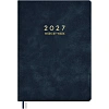 Еженедельник датированный 2027 ESCALADA А4 (210x297мм)  80л синий 73586