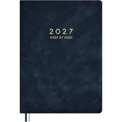 Еженедельник датированный 2027 ESCALADA А4 (210x297мм)  80л синий 73586