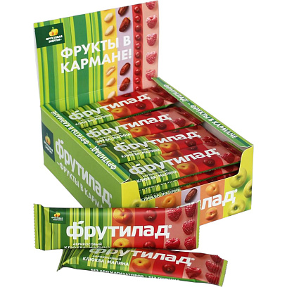 Батончик Фрутилад фруктовый с клюквой и малиной, 30гx24шт/уп