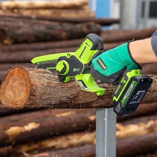Пила цепная аккумуляторная мини Greenworks, 24V без АКБ и ЗУ (2008207)