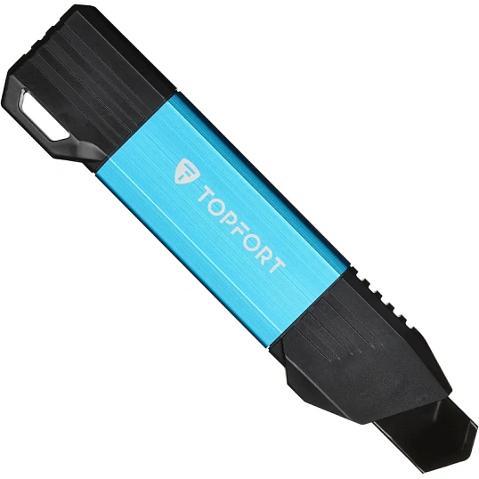 Нож универсальный TOPFORT 18мм с мет.направл.,алюм+ABS,лезв.воронение