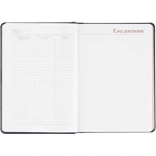 Ежедневник датированный 2026 А5+ SIDNEY NEBRASKA синий, зол обрез 3-125/04