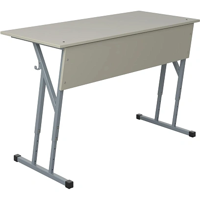 Парта MET_Комус Мебель Стол ученический 2-местный 3-7р.г. серый/серый НОВ