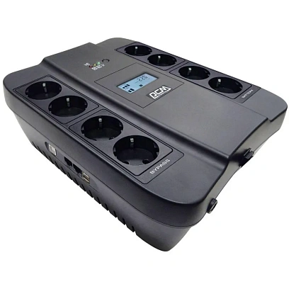 ИБП Powercom SPD-750U LCD USB, 750VA/450W, Линейно-инт, 8xEURO, RJ45/11,USB