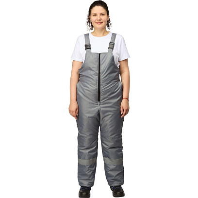 Полукомбинезон рабочий зимний женский з46-ПК серый (р.60-62) 182-188