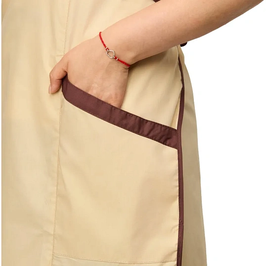 Фартук сарафан Маркет Мастер  цвет бежевый/шоколадный