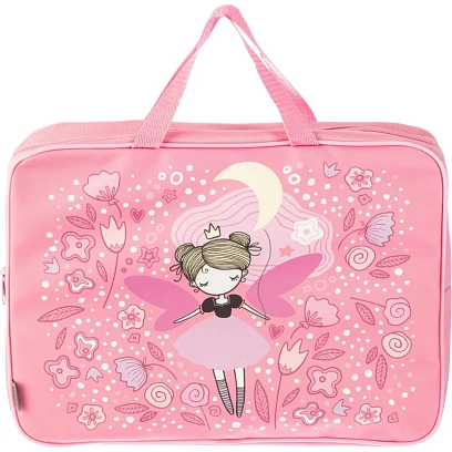 Папка для тетрадей  Фея А4 на молнии с ручками,ткань,75мм,ПМД-4-20