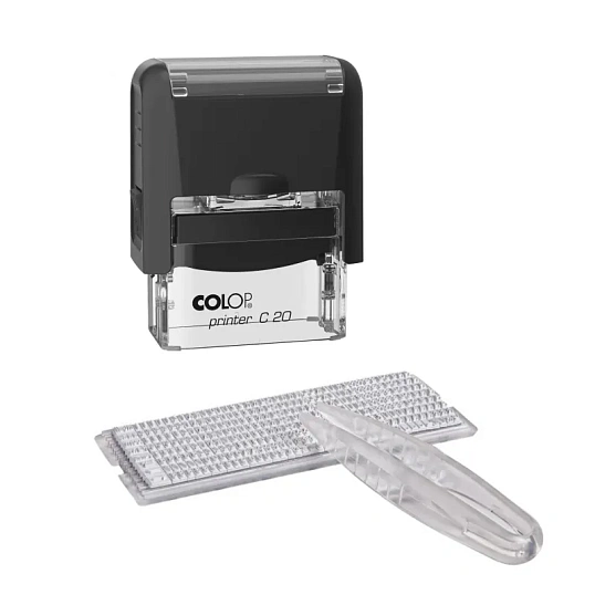 Штамп самонаборный NEW Printer С20-Set 4 стр.14х38мм 1 касса корпус черный