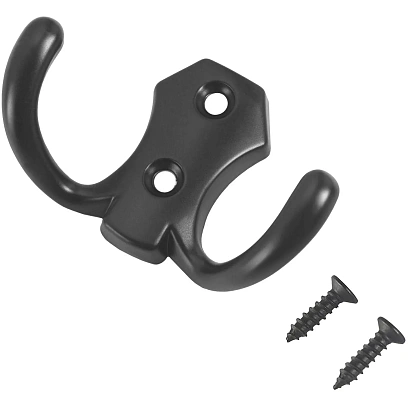 Вешалка настенная УЗК_Крючок двухрожковый StahlBuro 306 B BL(16172)мат.чер