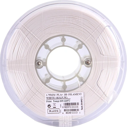 Катушка PLA+ пластика ESUN 1.75 мм 1кг., белая (PLA+175W1)