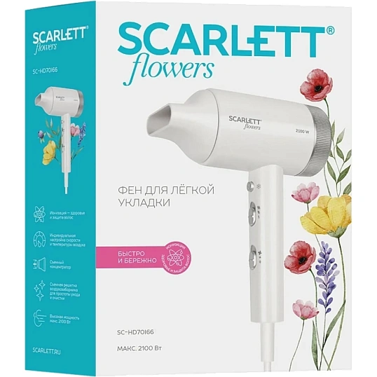 Фен Scarlett SC-HD70I66, 2100 Вт, Flowers