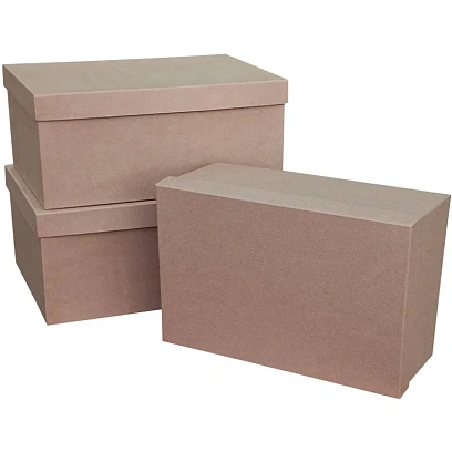 Набор подар. коробок 3в1 КРАФТ бумага  350х250х150, Д10103П.295