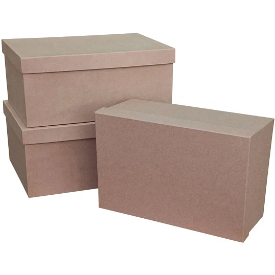 Набор подар. коробок 3в1 КРАФТ бумага  350х250х150, Д10103П.295