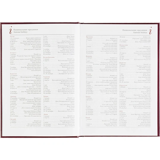 Ежедневник датированный 2026 А5+ IDEAL NEW бордовый 3-344/04