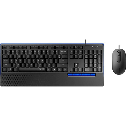 Набор клавиатура+мышь RAPOO проводная NX2000, цвет - черный