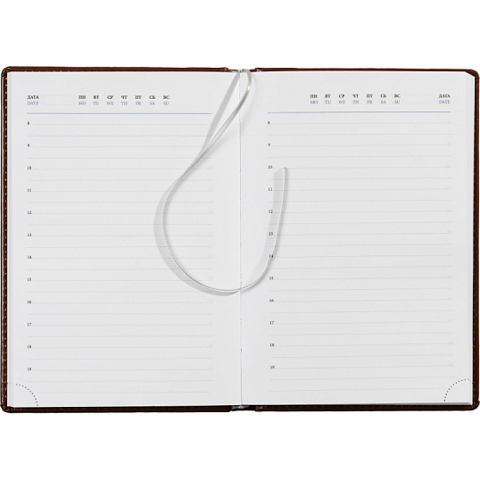 Ежедневник недатированный коричн, А5, 148x218, 352стр, Agenda