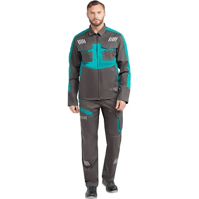 Куртка летняя муж л36-КУ т.сер/бирюз (р.56-58) 182-188 Алистер