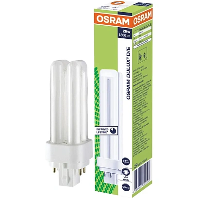 Лампа люминесцентная КЛЛ. OSRAM CFL DULUX D/E 26W/840 G24Q-3 122453