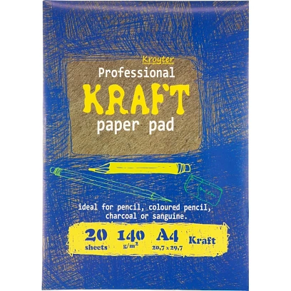 Папка для рисования и эскизов Kroyter А4,20л,бл.крафт 140г,02656