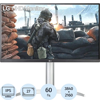 Монитор LG UP650-W (UP650-W.ARUZ) 27/4K/IPS/60Hz/400cd/5ms/HAS/DP/HDM