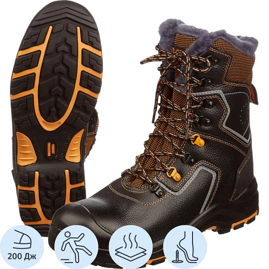 Ботинки с высоким берцем PERFECT PROTECTION ПУ/НР с ПП+НМ+АС р.37 (111735)