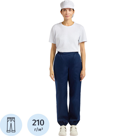 Брюки для пищевого пр-ва универс. у17-БР ХАССП (ср)син (р.60-62) р.182-188