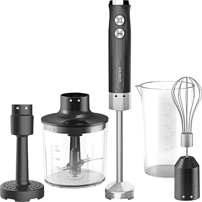 Блендер Centek CT-1352 (черный)1000Вт,блендер/венчик/пюре/чоппер 400мл