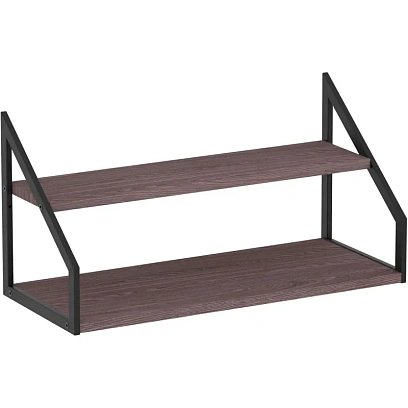 Полка TI_настен/настоль Комус Онега-8 250х600 мет чер/ЛДСП ясень анкор тем