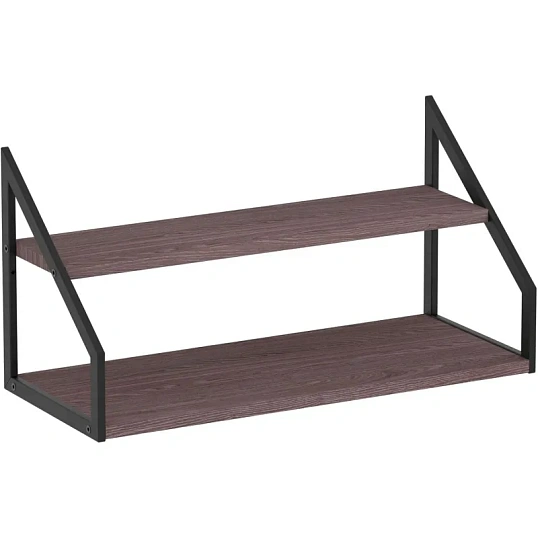 Полка TI_настен/настоль Комус Онега-8 250х600 мет чер/ЛДСП ясень анкор тем