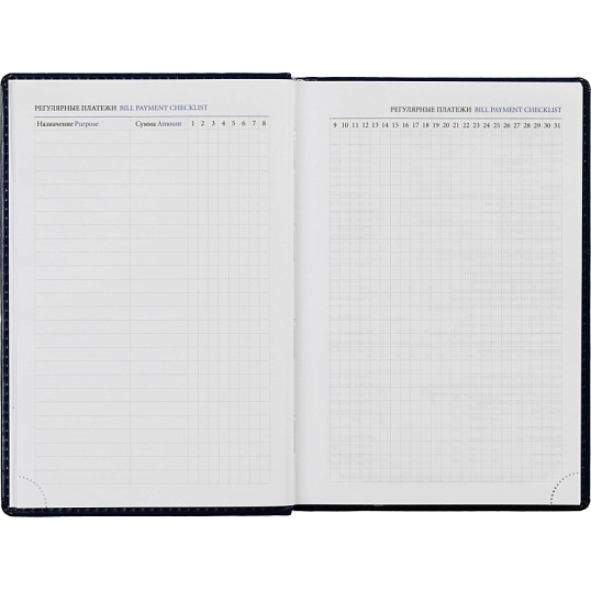 Ежедневник недатированный синий, А5, 148x218, 352стр, Agenda